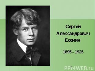 СергейАлександровичЕсенин 1895 - 1925