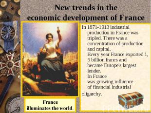 New trends in the economic development of France In 1871-1913 industrial product