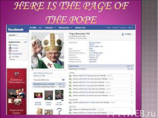 Here is the page of the Pope