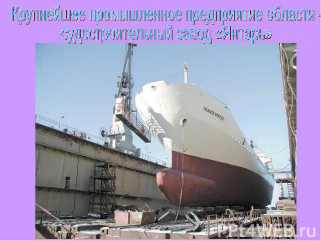 Крупнейшее промышленное предприятие области - судостроительный завод «Янтарь»