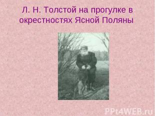 Л. Н. Толстой на прогулке в окрестностях Ясной Поляны