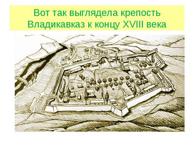 Вот так выглядела крепость Владикавказ к концу ХVIII века