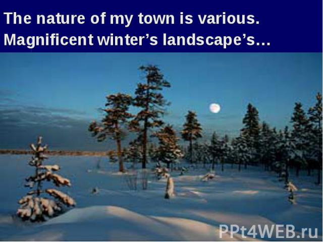 The nature of my town is various.Magnificent winter’s landscape’s…
