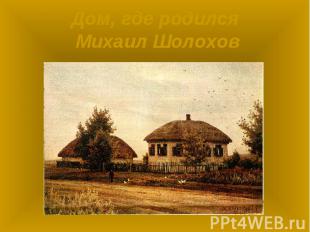 Дом, где родился Михаил Шолохов