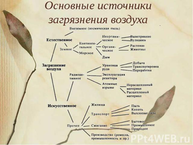 Основные источники загрязнения воздуха