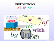 Prepositions at in on