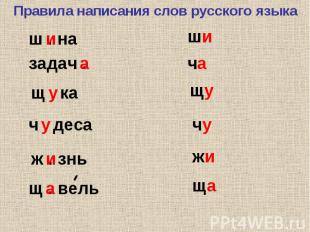 Правила написания слов русского языка