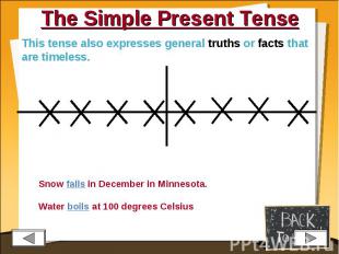 The Simple Present Tense This tense also expresses general truths or facts that