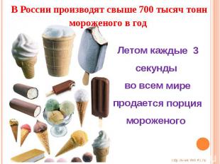 В России производят свыше 700 тысяч тонн мороженого в год Летом каждые 3 секунды