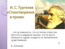 И. С. Тургенев «Стихотворения в прозе»