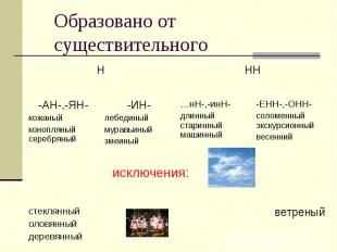 Образовано от существительного