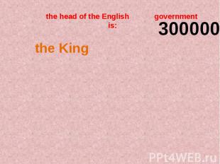 the head of the English government is:
