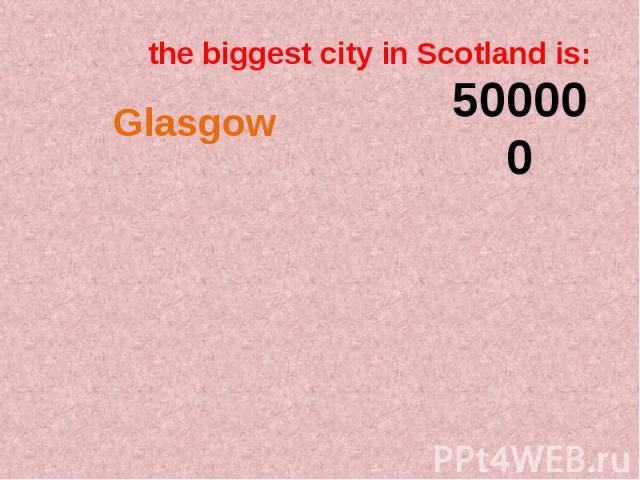 the biggest city in Scotland is: