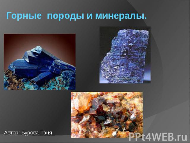 Горные породы и минералы. Автор: Бурова Таня