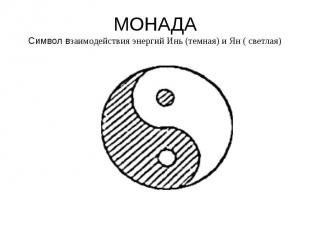 МОНАДА Символ взаимодействия энергий Инь (темная) и Ян ( светлая)