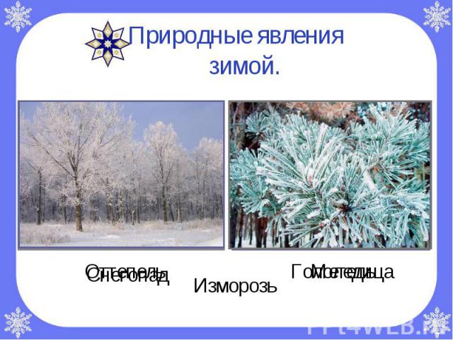 Природные явления зимой.