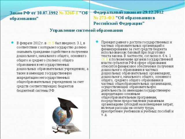 Закон РФ от 10.07.1992 № 3266-1 