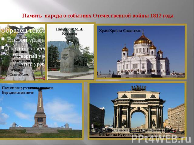 Память народа о событиях Отечественной войны 1812 года