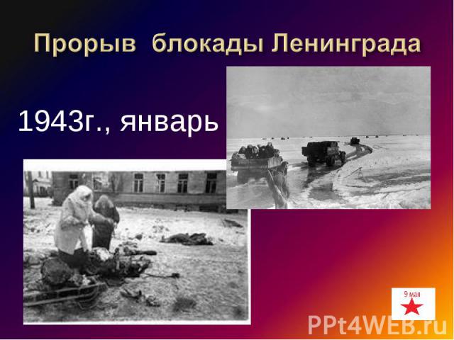 Прорыв блокады Ленинграда 1943г., январь
