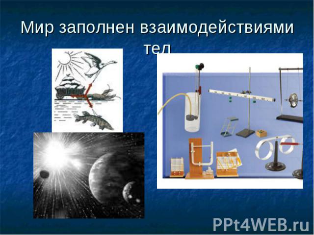 Мир заполнен взаимодействиями тел