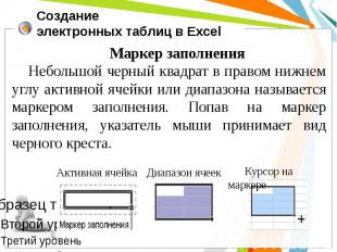 Создание электронных таблиц в Excel