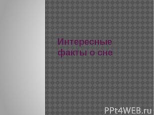 Интересные факты о сне