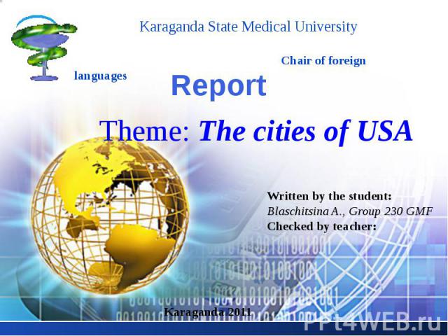 Report Theme: The cities of USA