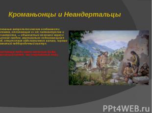 Кроманьонцы и Неандертальцы Основные антропологические особенности человека, отл