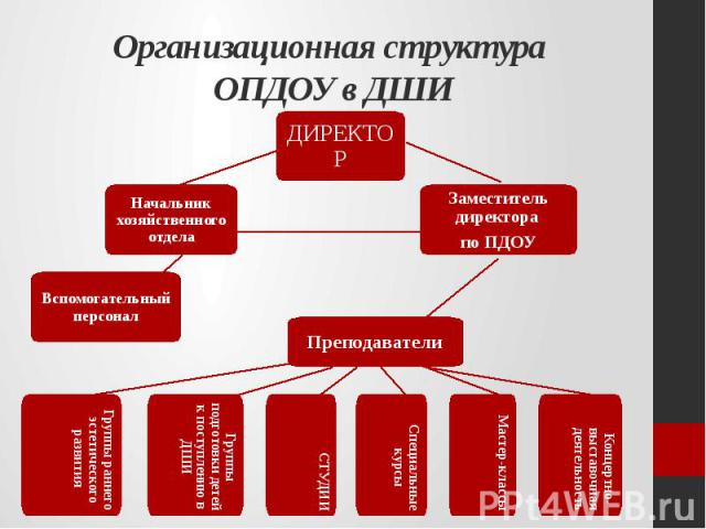 Организационная структура ОПДОУ в ДШИ