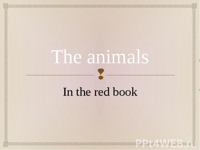 The animals In the red book