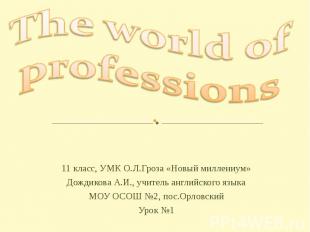 The world of professions11 класс, УМК О.Л.Гроза «Новый миллениум»Дождикова А.И.,
