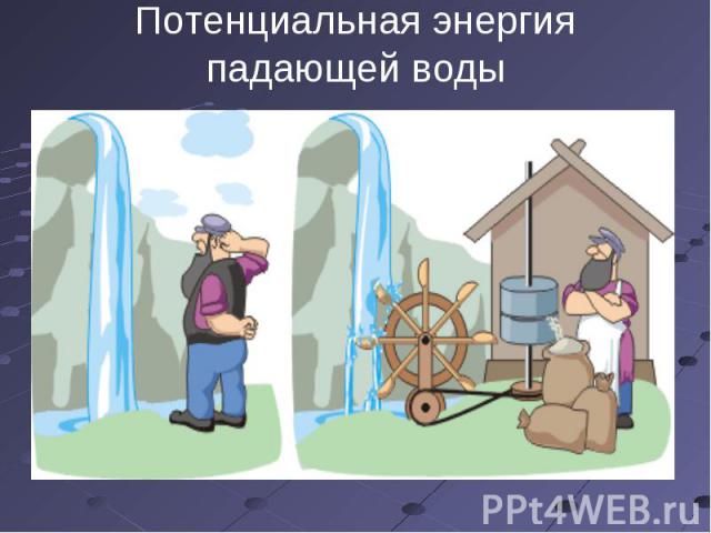 Потенциальная энергия падающей воды