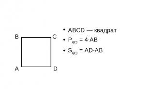 ABCD — квадратPABCD = 4·ABSABCD = AD·AB