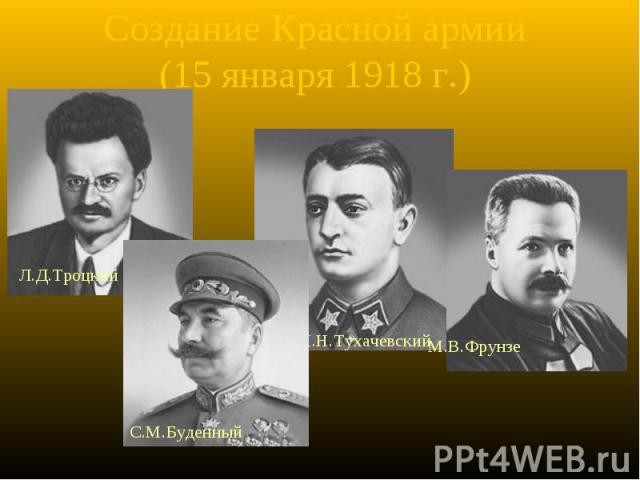 Создание Красной армии(15 января 1918 г.)