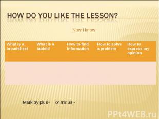 How do you like the lesson?