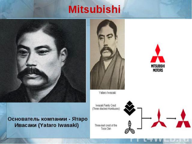Mitsubishi Основатель компании - Ятаро Ивасаки (Yataro Iwasaki)