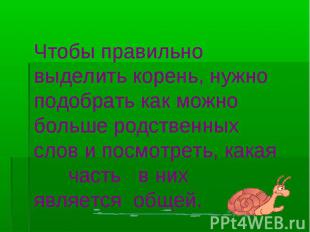 Чтобы правильно выделить корень, нужно подобрать как можно больше родственных сл