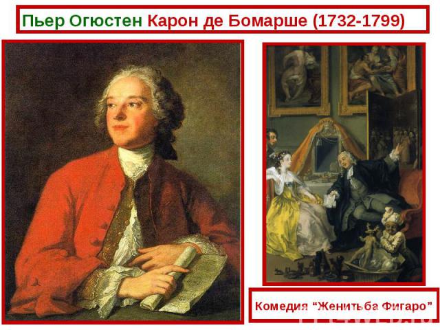 Пьер Огюстен Карон де Бомарше (1732-1799)Комедия “Женитьба Фигаро”