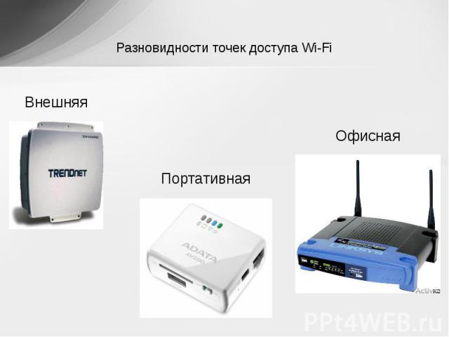 Разновидности точек доступа Wi-Fi