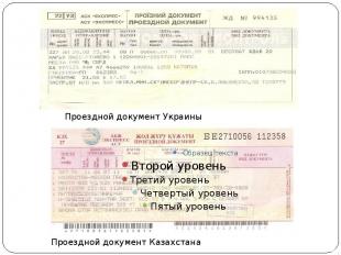 Проездной документ Украины Проездной документ Казахстана