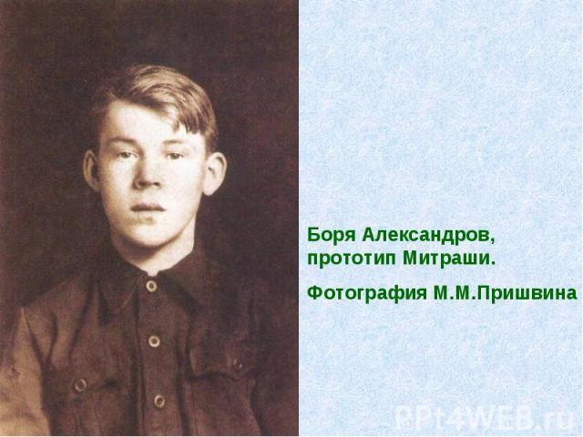 Боря Александров, прототип Митраши. Фотография М.М.Пришвина