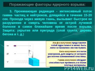 Поражающие факторы ядерного взрыва: 3. Проникающая радиация - интенсивный поток