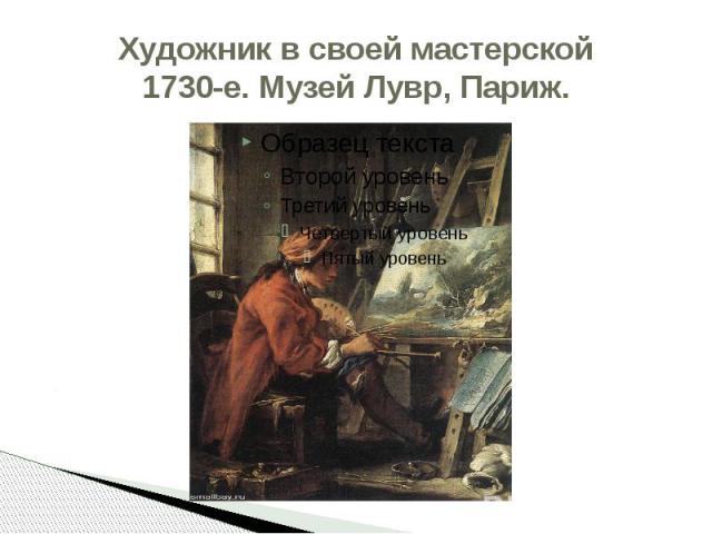 Художник в своей мастерской1730-е. Музей Лувр, Париж.