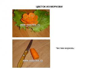 ЦВЕТОК ИЗ МОРКОВИ Чистим морковь: