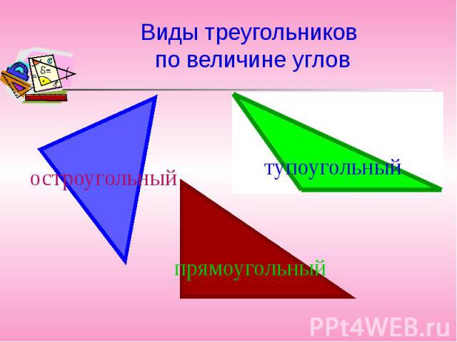 Виды треугольников по величине углов