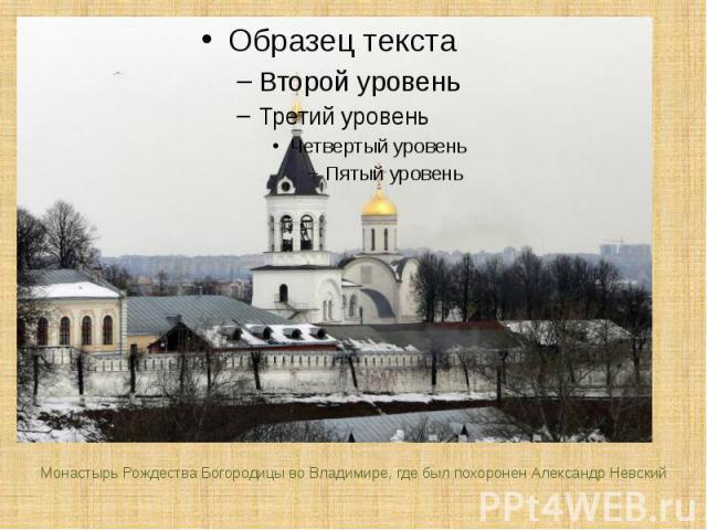 Монастырь Рождества Богородицы во Владимире, где был похоронен Александр Невский