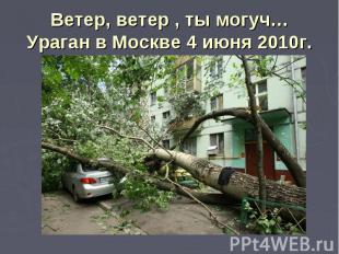 Ветер, ветер , ты могуч…Ураган в Москве 4 июня 2010г.