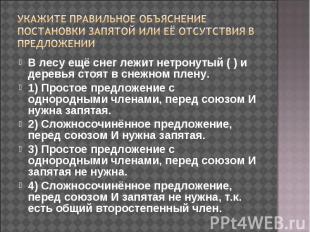 Укажите правильное объяснение постановки запятой или её отсутствия в предложении