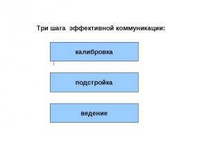 Три шага эффективной коммуникации: калибровка подстройка ведение