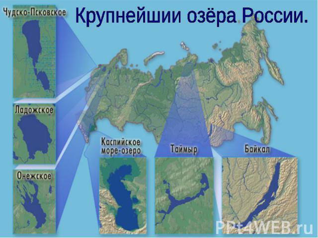 Крупнейшии озёра России.